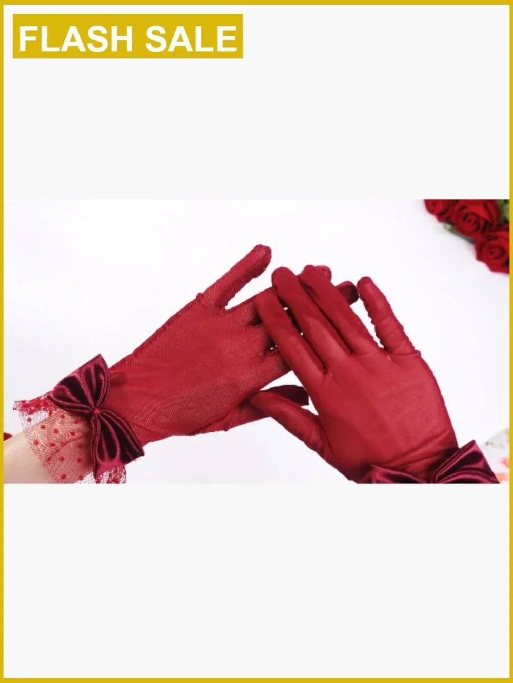 Lace Gloves for Women Tea Party Wedding Accessories Short Bow Elegant Opera